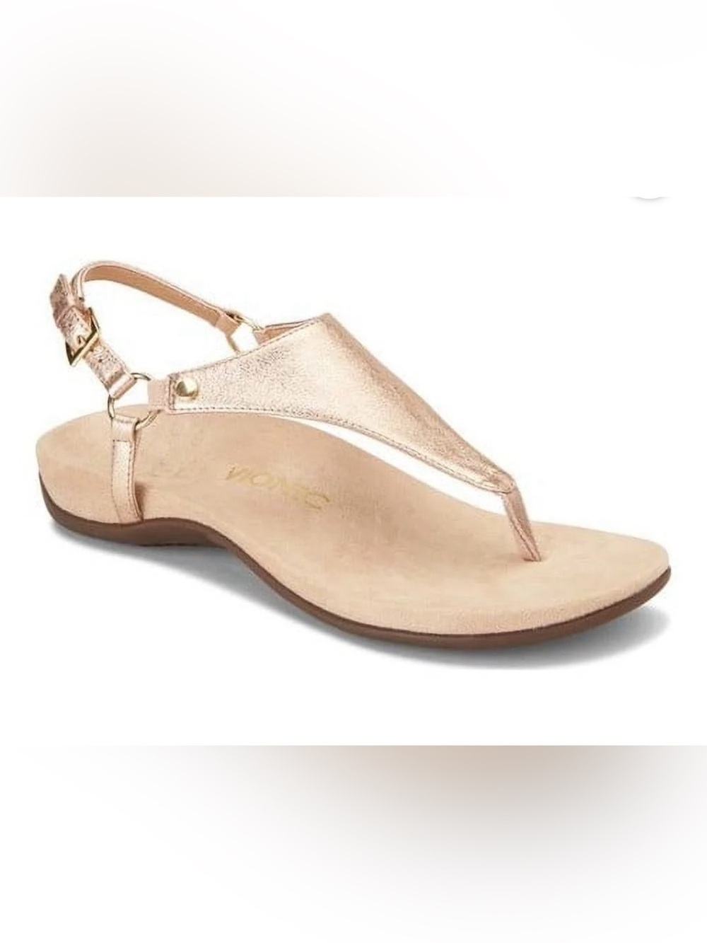 Vionic Kirra Metallic Rose Gold Orthotic Backstrap Sandals 8.5 Wide